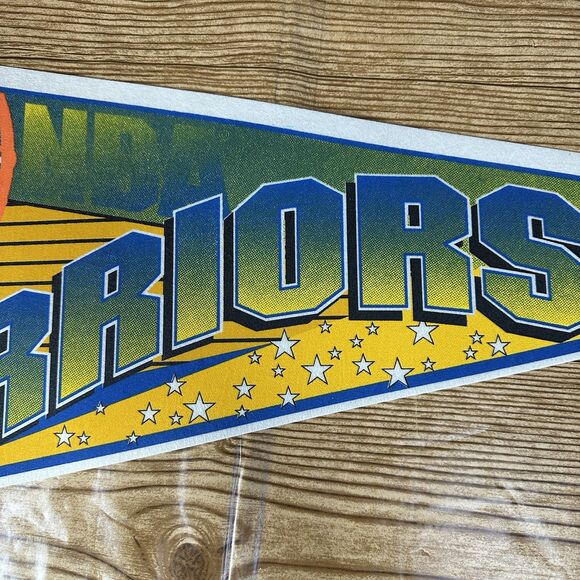 Vintage NBA Golden State Warriors Basketball Pennant WINCRAFT 1990's 30x12” - Picture 3 of 10